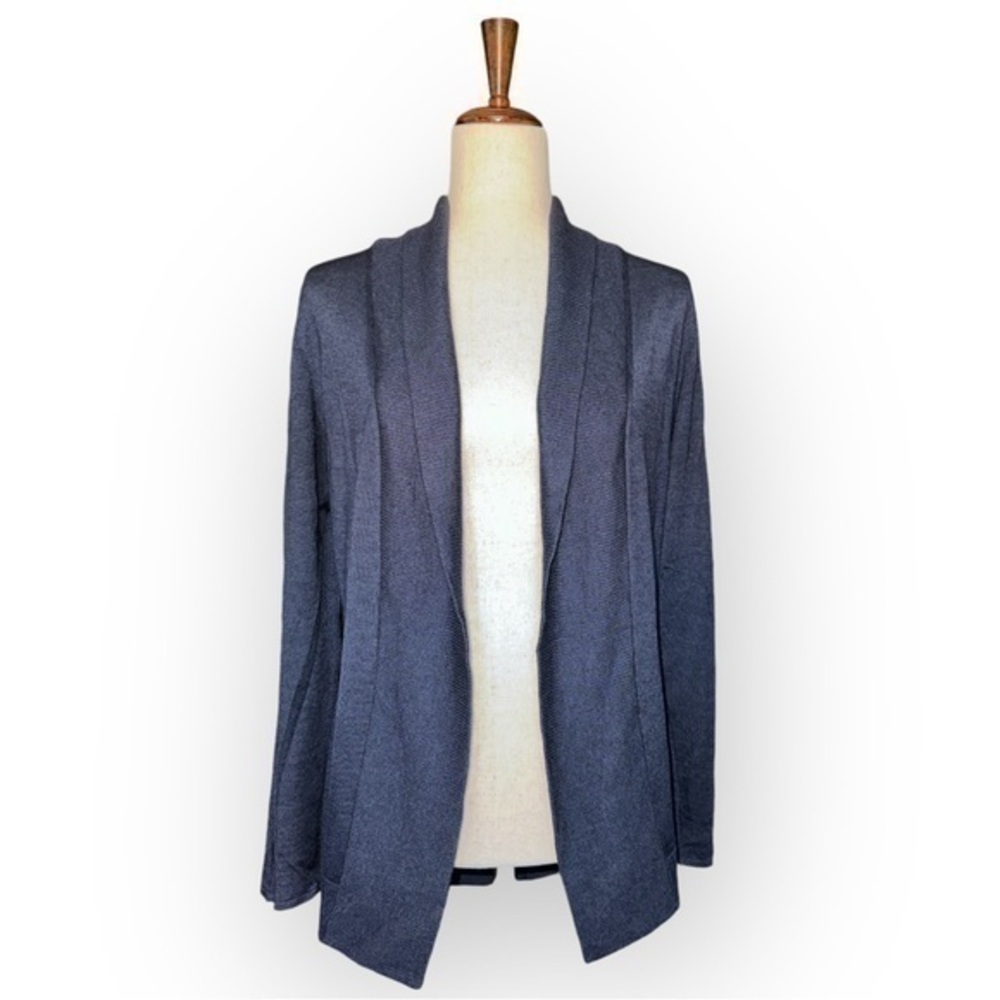 Rani Arabella Silk Cashmere Cardigan Navy Blue Quiet Luxury Knit Sweater L